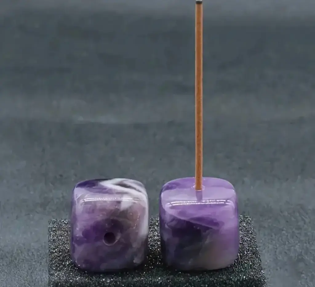 Mbajtesë temjani me gur natyral Ametist (Amethyst)